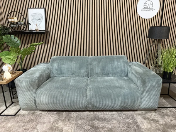 Ribstof ijsblauwe 2,5 zitter 220cm
