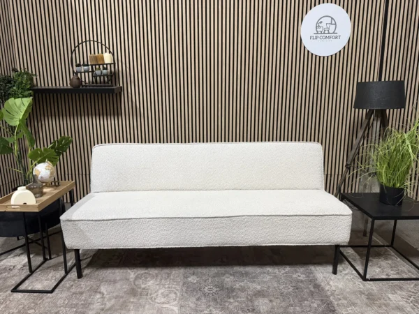 Gave creme teddy eettafel bank! 185cm