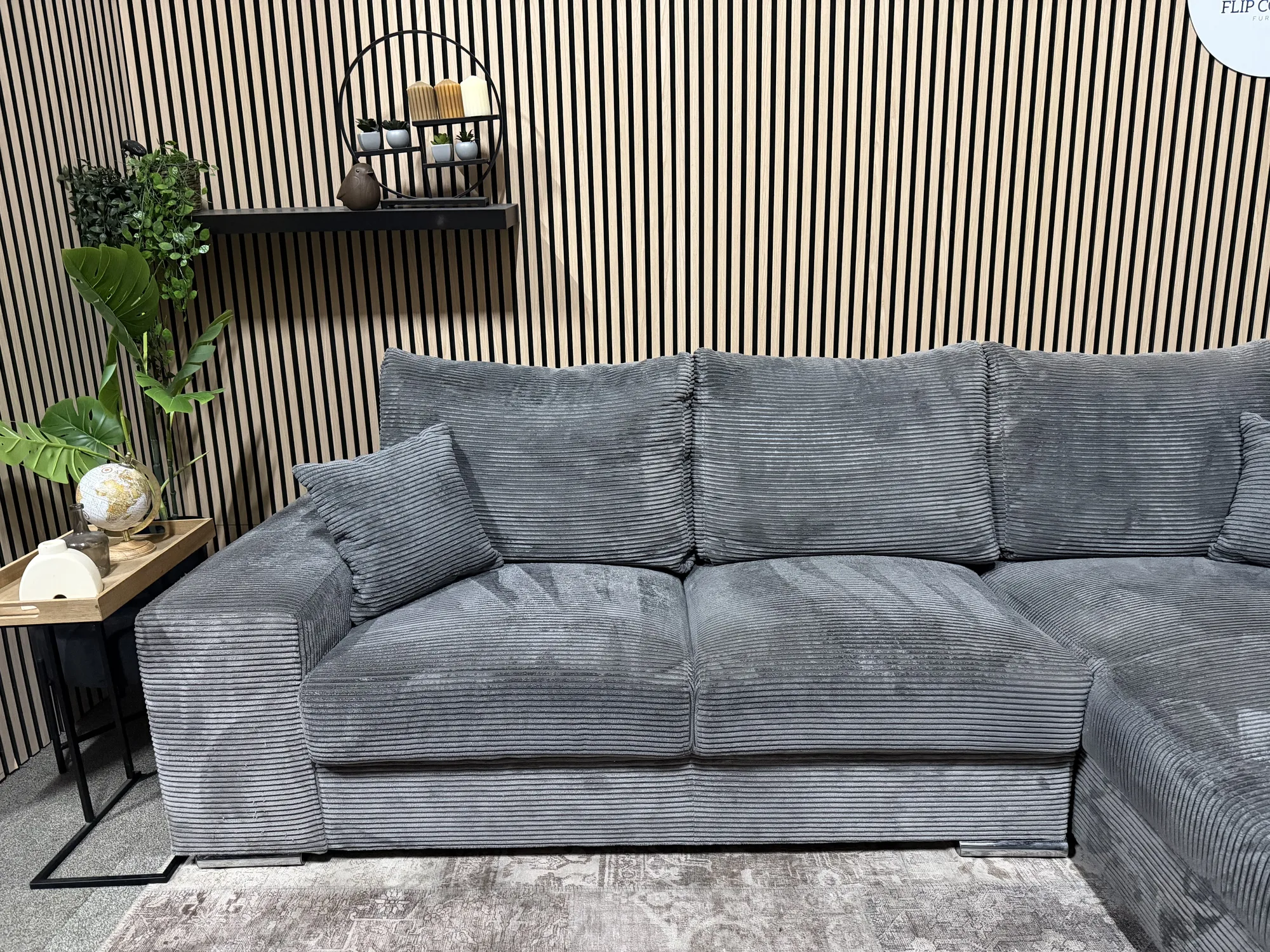 Prachtige ribstof hoekbank! 280x200 - Afbeelding 3